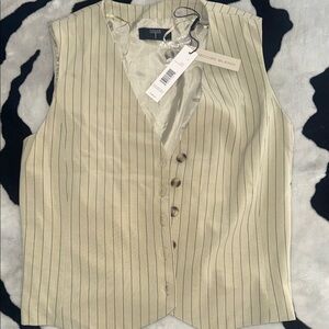 Striped Vest with Buttons